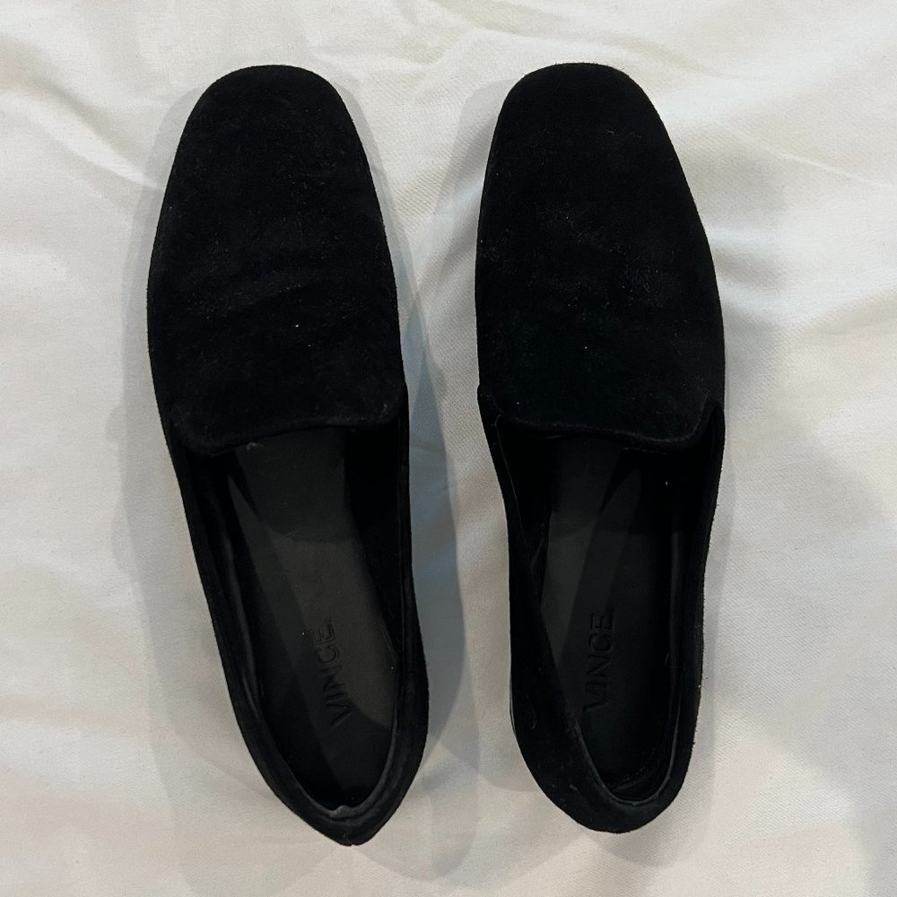 Vince Black Suede Loafers